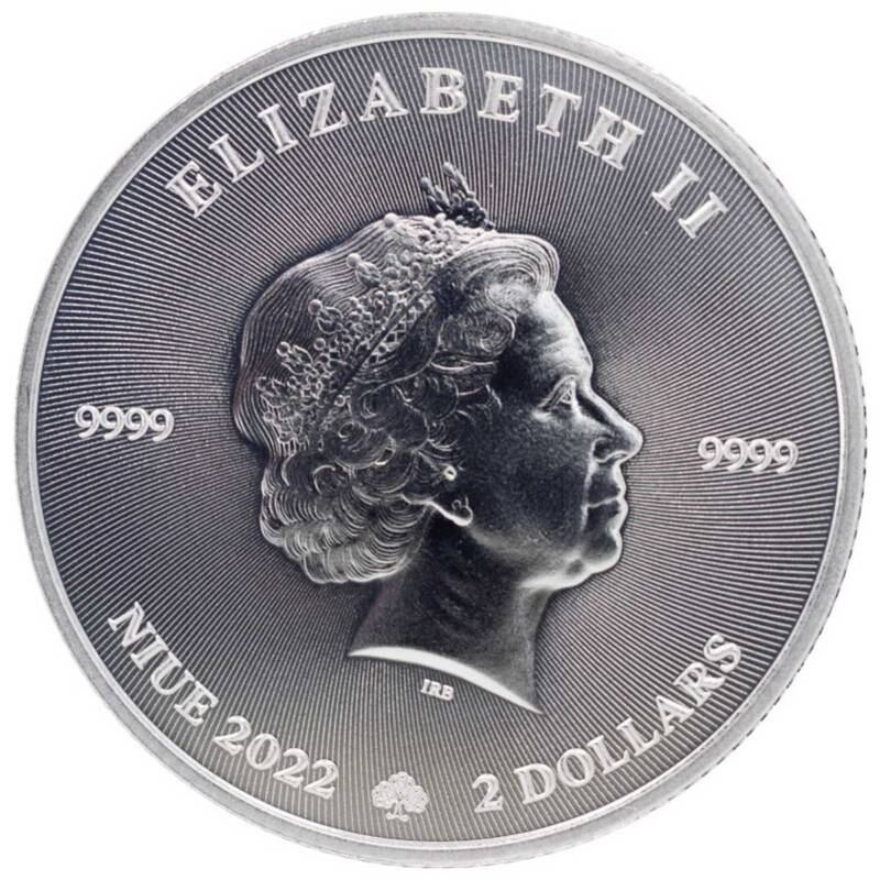 Трилистник (клевер) - о.Ниуэ, 2 доллара, 2022 год фото 2