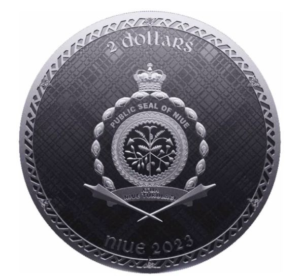Шотландский единорог - о.Ниуэ, 2 доллара, 2023 год фото 2