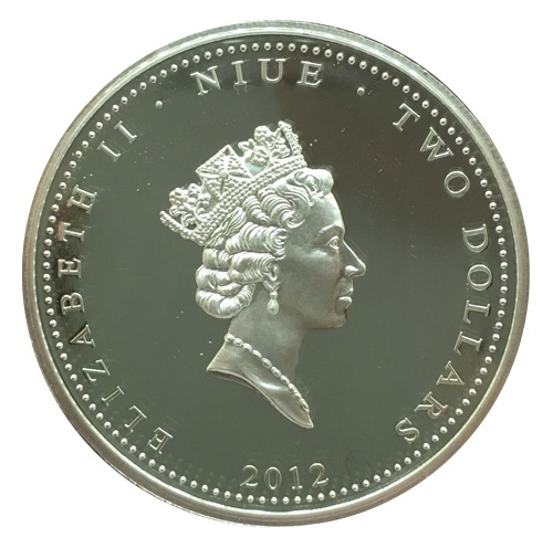 Кошка Курильский бобтейл, 2 доллара, о. Ниуэ, 2012 год фото 2