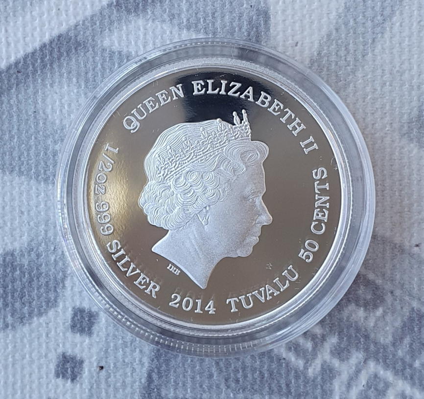 Рожденный для счастья, монета в альбоме для новорожденного - Тувалу, 50 центов фото 4