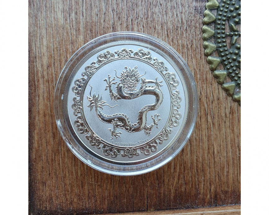 Дракон , серия "Небесные животные фэн-шуй" - Ниуэ, 2 доллара, 2019 год фото 3