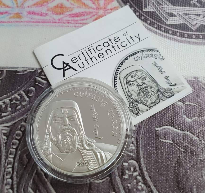 Чингисхан - Монголия, 1000 тугриков, 2014 год фото 3