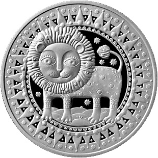 Леў (Лев) - серия "Знаки зодиака", 1 рубль 2009 год, Беларусь фото 1