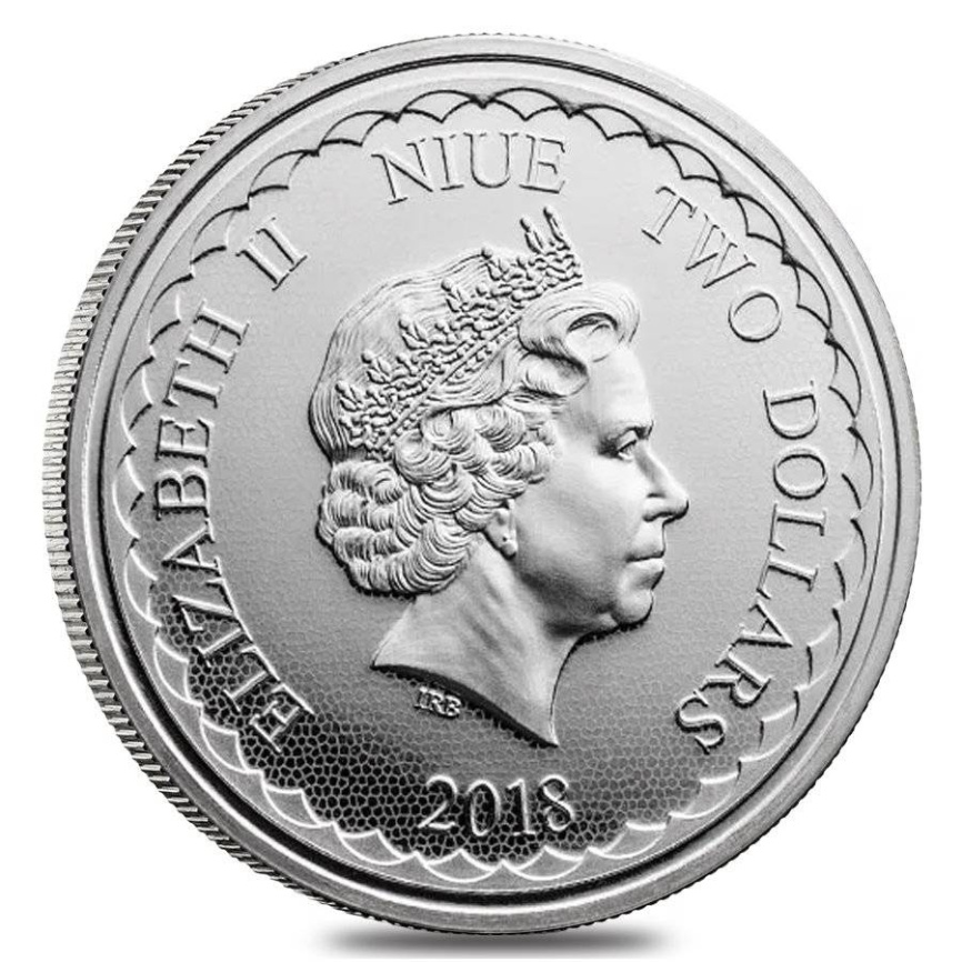 Два дракона - 2 доллара, Ниуэ, 2018 год фото 2