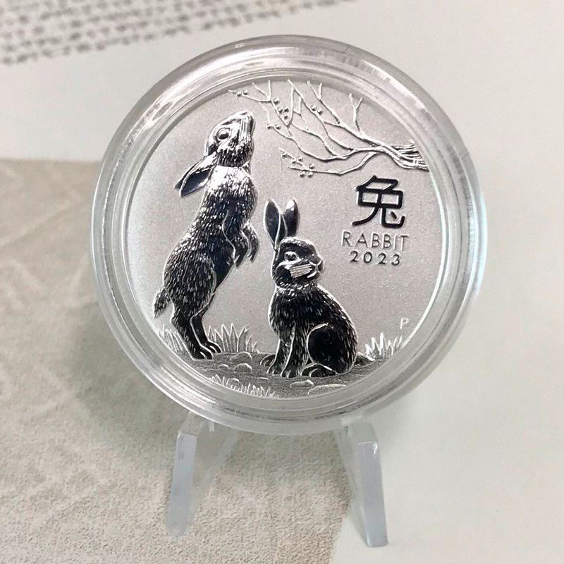 Год кролика 1/2 oz - Австралия, 15,5 грамм, 50 центов, 2023 год фото 3