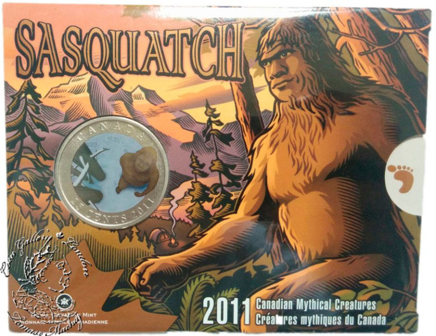 Сасквоч (бигфут), Мифические существа Канады (блистер) - 25 центов, 2011 год фото 2