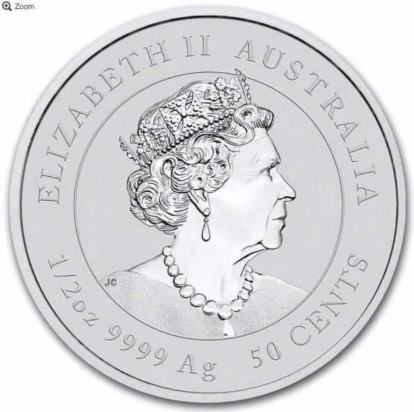 Год кролика 1/2 oz - Австралия, 15,5 грамм, 50 центов, 2023 год фото 2