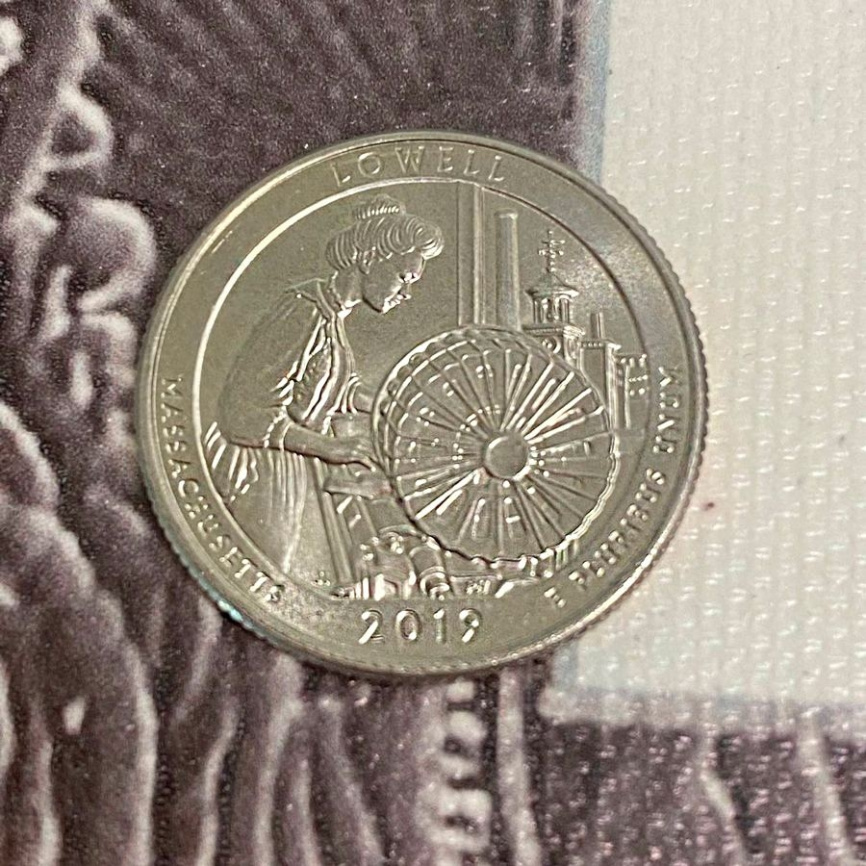 Национальный исторический парк Лоуэлл, Массачусетс - Парки США, 2019 год, 25 центов фото 3