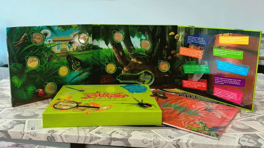 Набор "Насекомые", серия "Юные коллекционеры" - Австралия, 2010 год, бронза фото 2