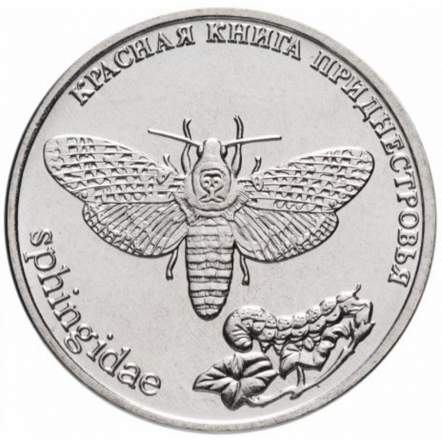 Бабочка, Красная книга - 1 рубль, Приднестровье, 2018 год фото 1