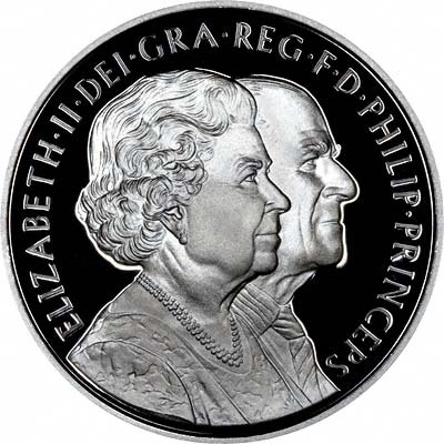 Бриллиантовая свадьба Елизаветы 2, 5 фунтов, Великобритания, 2007 год фото 2