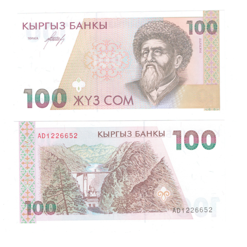 Кыргызстан 100 сом 1994 год (Токтогул) фото 1