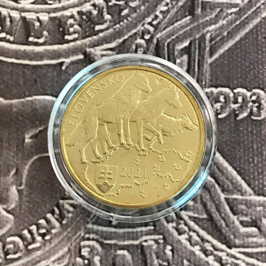 5 евро Словакия 2021 - Волк (в капсуле) фото 3
