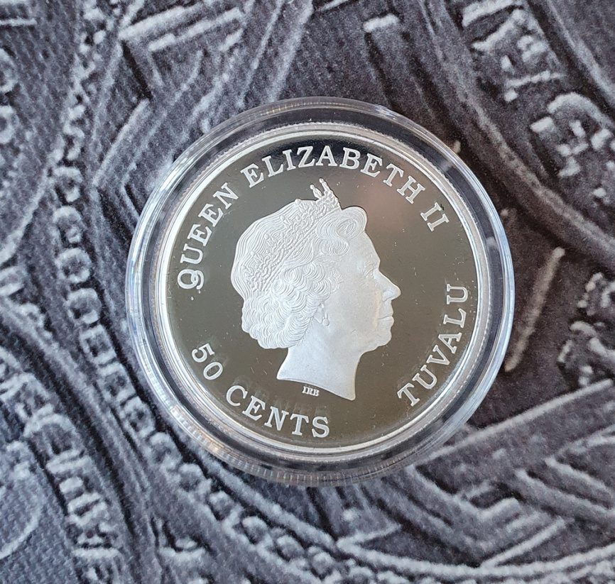 Год козы (baby goat) - Тувалу, 50 центов, 1/2 унции, 2015 год фото 3