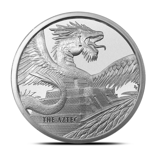 Мир драконов "The aztec Дракон Ацтеков" раунд серебро  фото 1