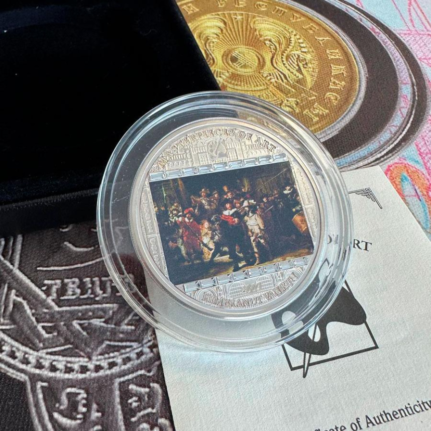 Ночной дозор (Рембрандт), Шедевры искусства - о.Кука, 3oz, 2009 фото 2