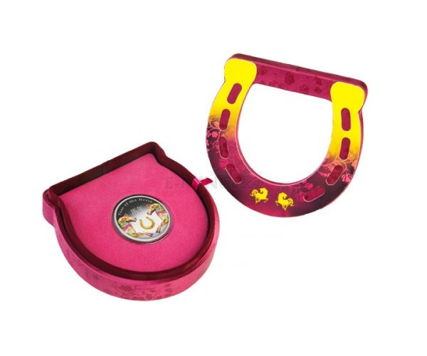 Год лошади (подкова), 1 доллар, о. Ниуе, 2014 год фото 3