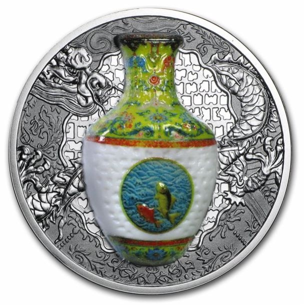 Ваза династии Цин - о.Ниуэ | 2016 год | фарфоровая вставка фото 1