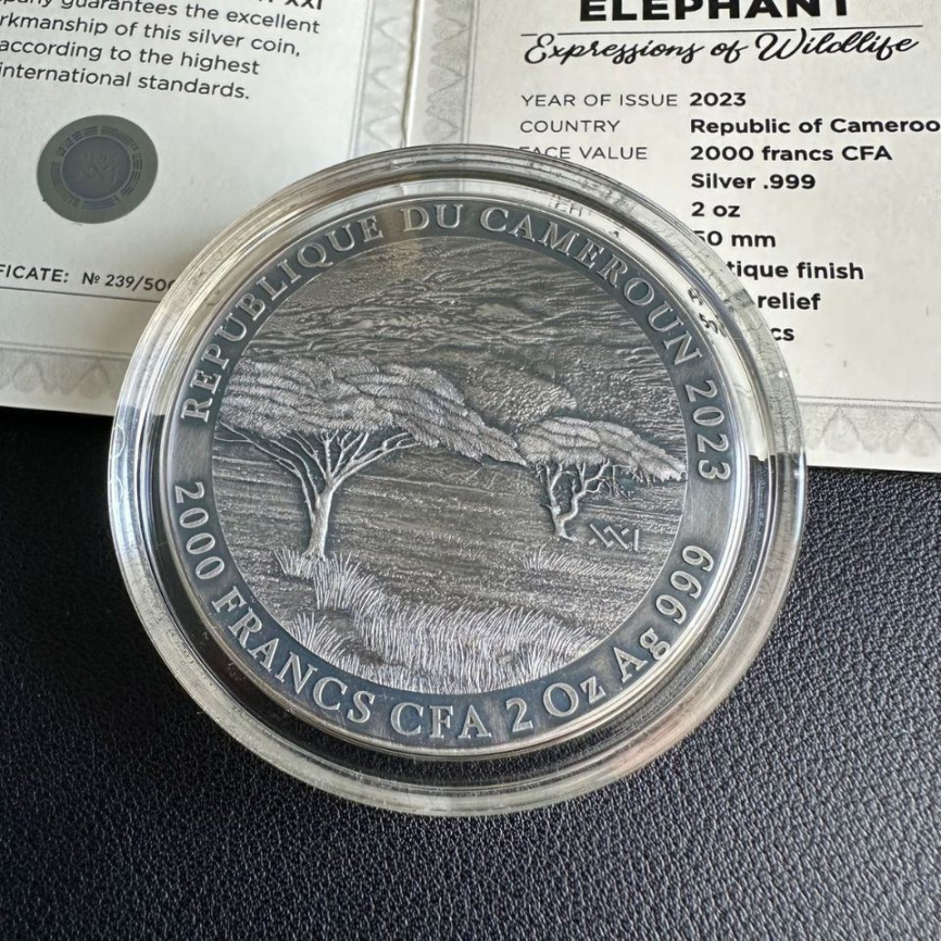 Слон Expressions of Wildlife - 2oz Камерун, 2023 год фото 6