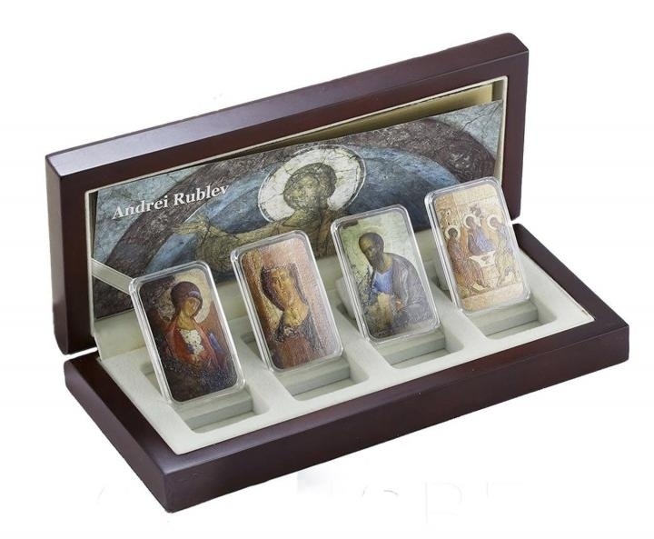 Набор монет "Православные святыни. Андрей Рублев" (4 шт) фото 1