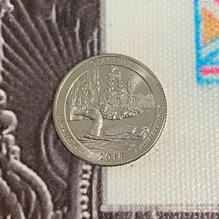 Национальный парк Вояджерс, Миннесота - Парки США, 2018 год, 25 центов фото 3