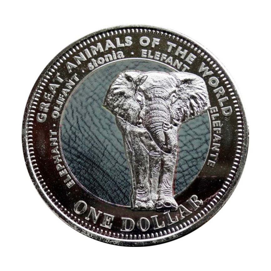 Слон (цветная печать) - Фиджи, 1 доллар, 2009 год фото 1