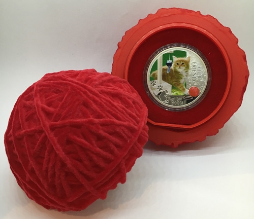 Кошка Курильский бобтейл, 2 доллара, о. Ниуэ, 2012 год фото 3