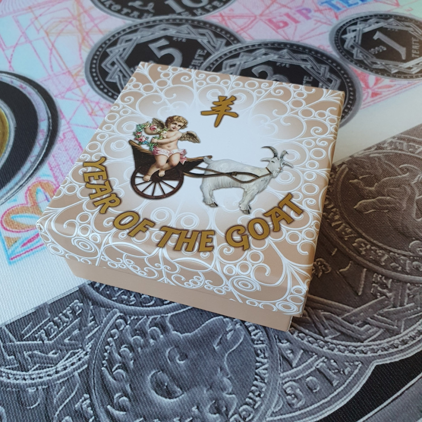 Год Козы и ангелочек - о.Ниуэ, 1 доллар, 2015 год фото 6