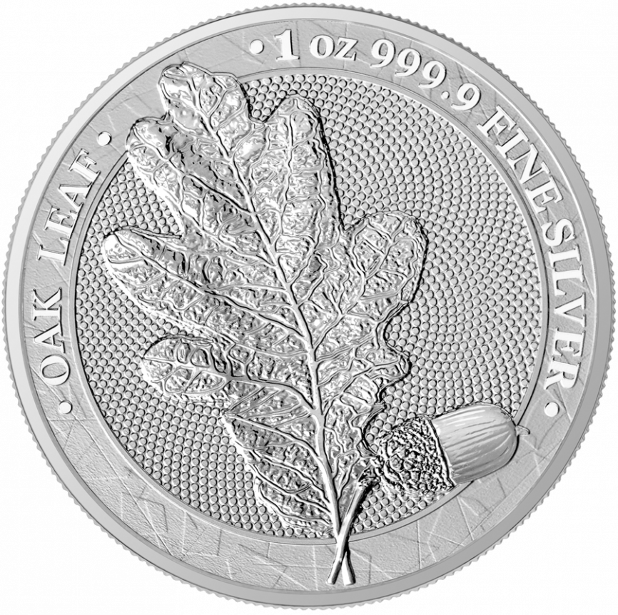 Дубовый лист - GERMANIA MINT, 2019, серебро 1 oz фото 1