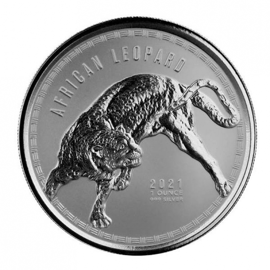 Африканский леопард - Гана, 1 унция, 2021 год фото 1