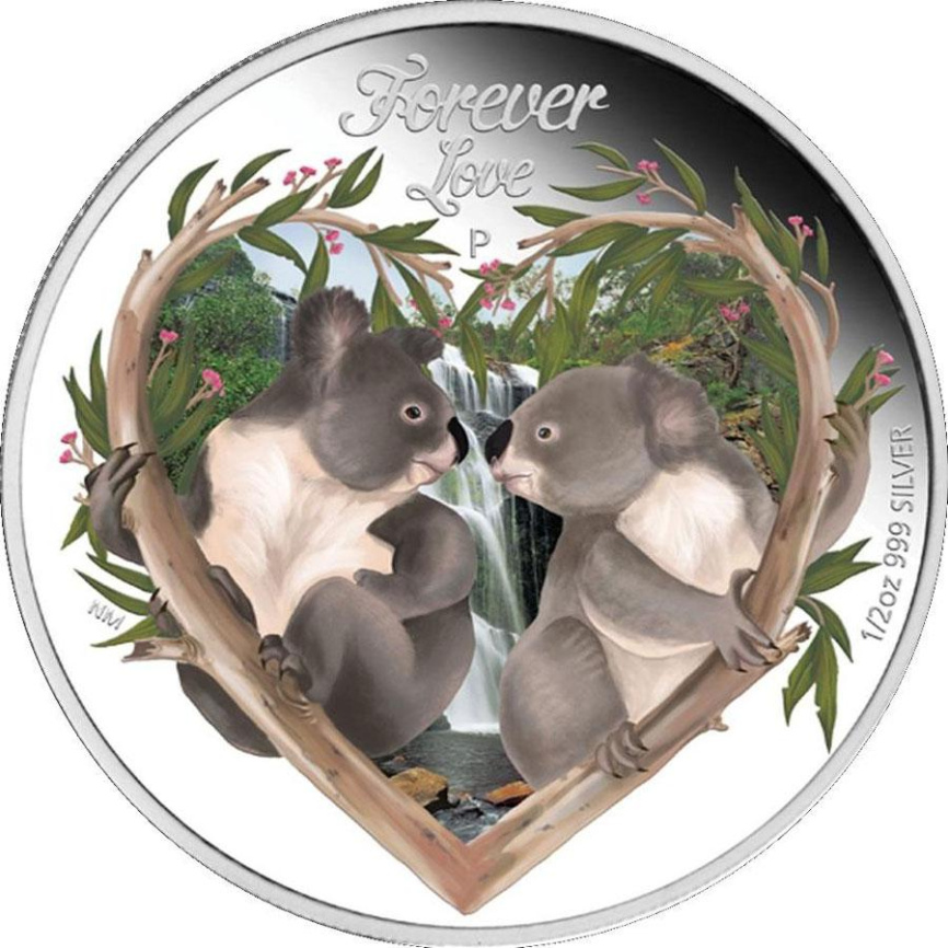 Любовь навсегда (коалы) - Тувалу, 2012 год, 1/2oz фото 1