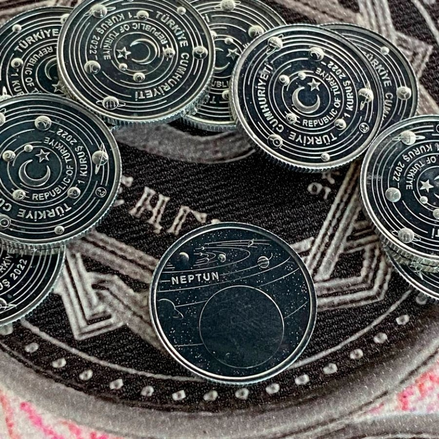 Набор "Планеты Солнечной системы" - Турция, 1 куруш, 2022 год (алюминий) фото 7