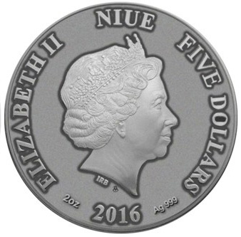 Кошка (Кот), 5 долларов, о. Ниуэ, 2016 год фото 2