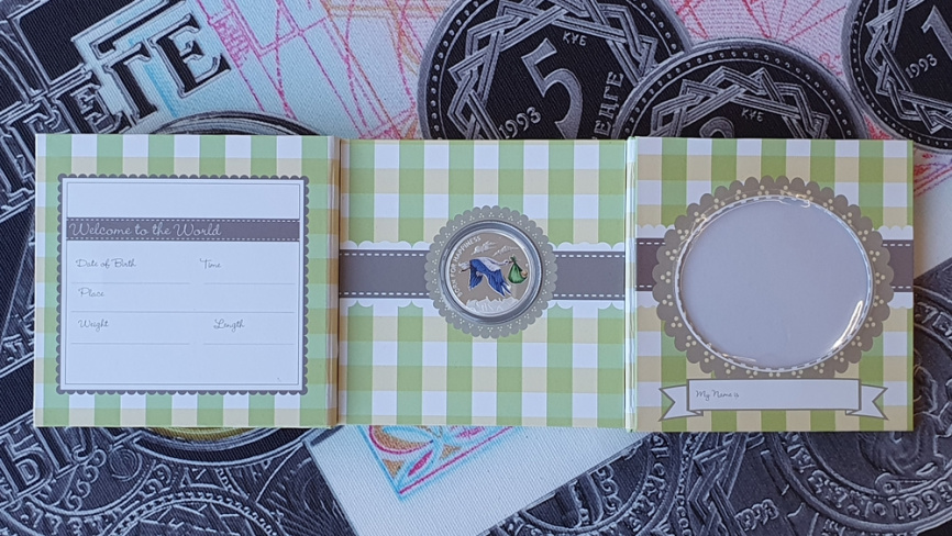 Рожденный для счастья, монета в альбоме для новорожденного - Тувалу, 50 центов фото 5