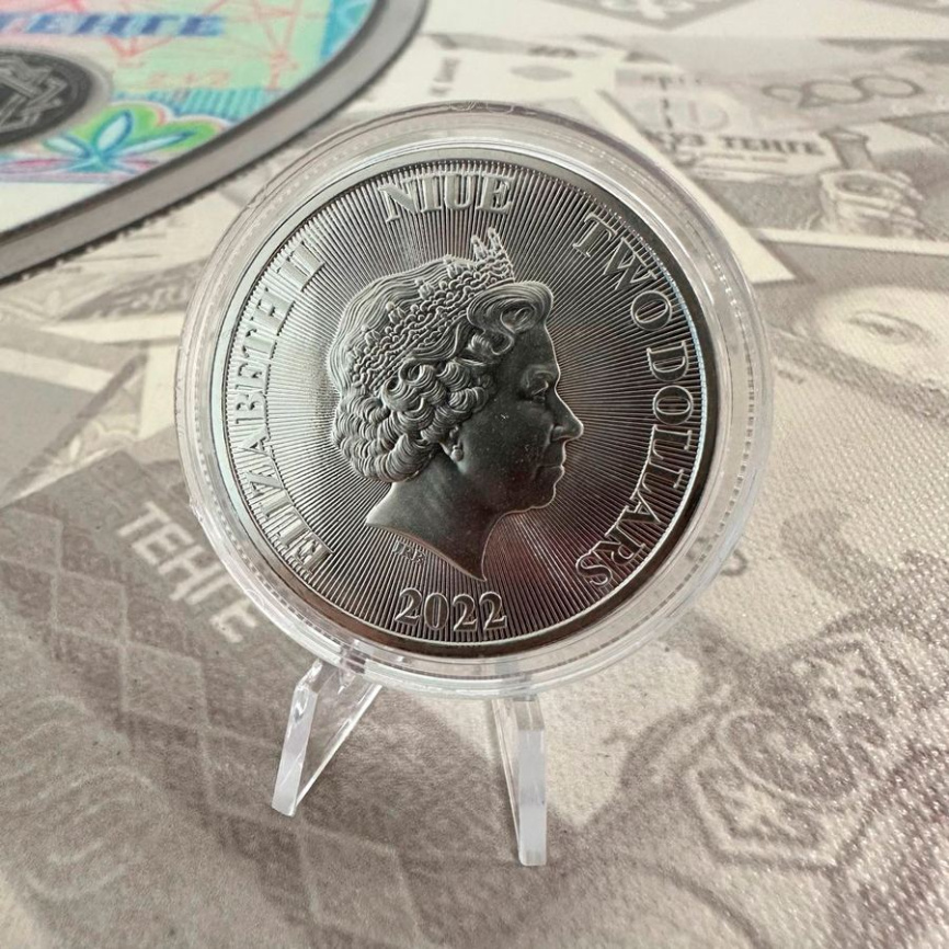 Рычащий лев - о.Ниуэ, 2022-2024 год, 2 доллара фото 4