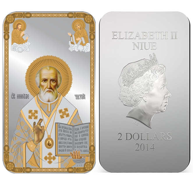 Святой Николай - Святые, 2 доллара, о. Ниуэ фото 1