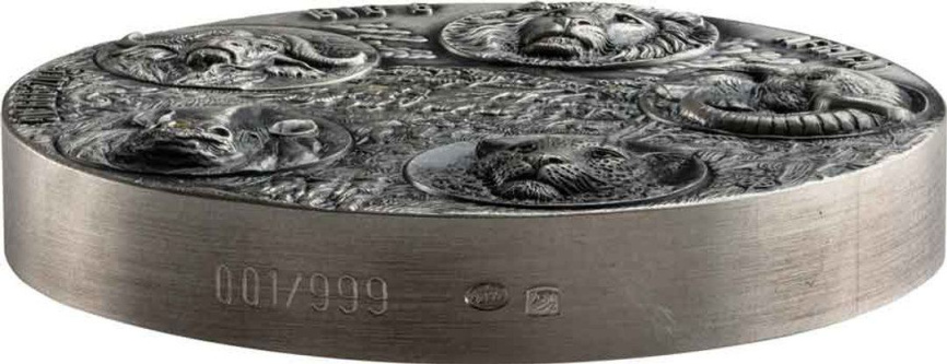 Большая пятерка Африки (5 унций) Antique finish - Кот д'Ивуар, 2022 год фото 3