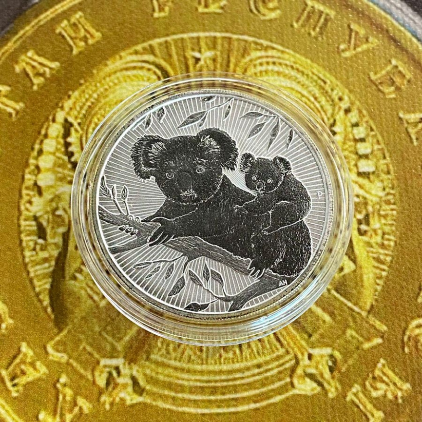 Коала и малыш, 2 унции - Австралия, 2 доллара, 2018 год фото 3