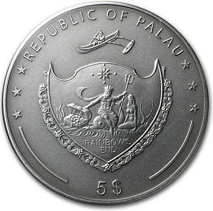Рубин - серия Сокровища мира, 5 долларов, Палау, 2011 год фото 2