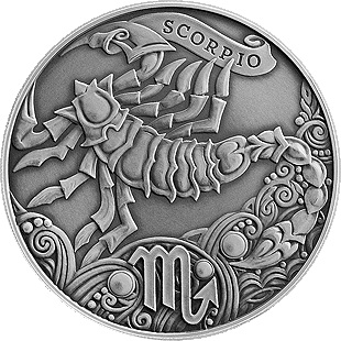 Скорпион (Scorpio) - серия "Зодиакальный гороскоп" 1 рубль 2014 год, Беларусь фото 1