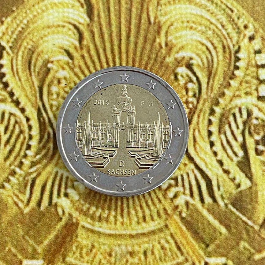 2 евро Германия 2016 - Саксония, дворец Цвингер фото 3