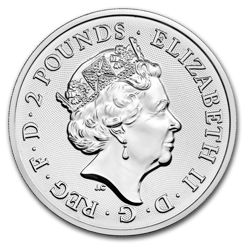 Два дракона - Англия, 2 фунта, 2018 год фото 2