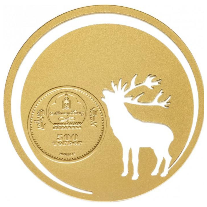 Олень, «Монгольская природа» - Монголия, 500 тугриков, 2017 год фото 2