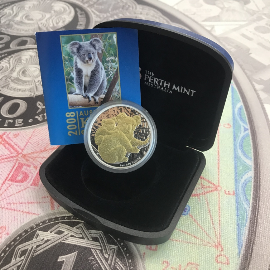 Коала с позолотой | 1 доллар | Австралия | 2008 год фото 3