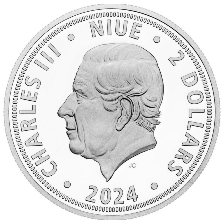 Чешский лев - о.Ниуэ, 2 доллара, 2024 год фото 2