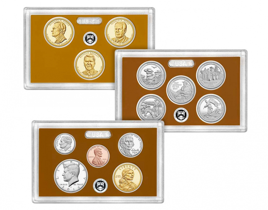 Набор "Президенты и Парки" (Сан-Франциско) Proof set (в планшетах) - США, 2016 год фото 3