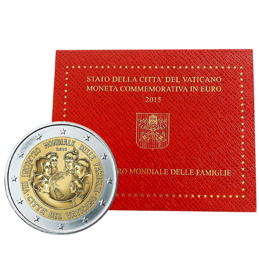 2 евро Ватикан 2015 (в блистере) - Восьмая Мировая встреча семей фото 1