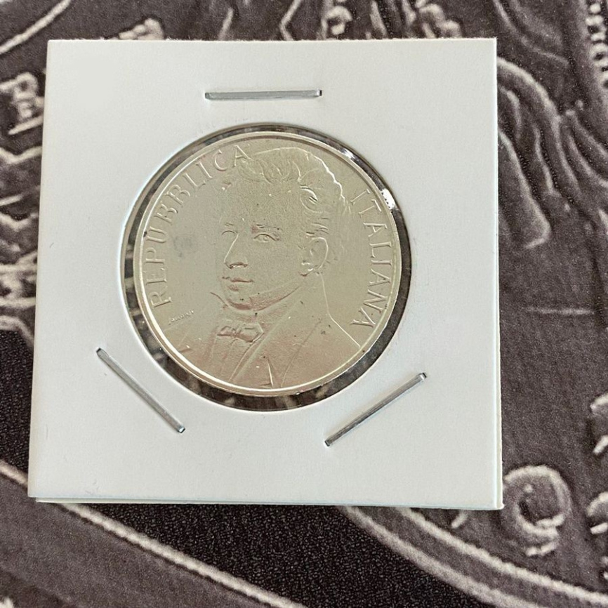 Италия 500 лир 1987 - 150 лет со дня смерти Джакомо Леопарди фото 3