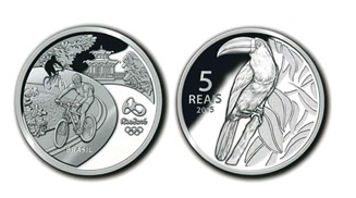 Дельфины, 5 реалов, Бразилия  - Олимпиада в Рио 2016 фото 3