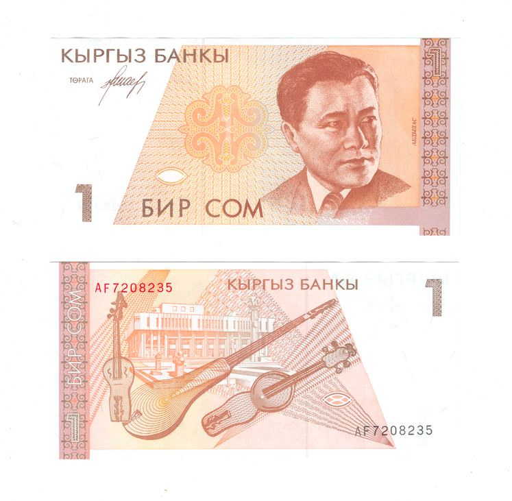 Кыргызстан 1 сом 1994 год фото 1